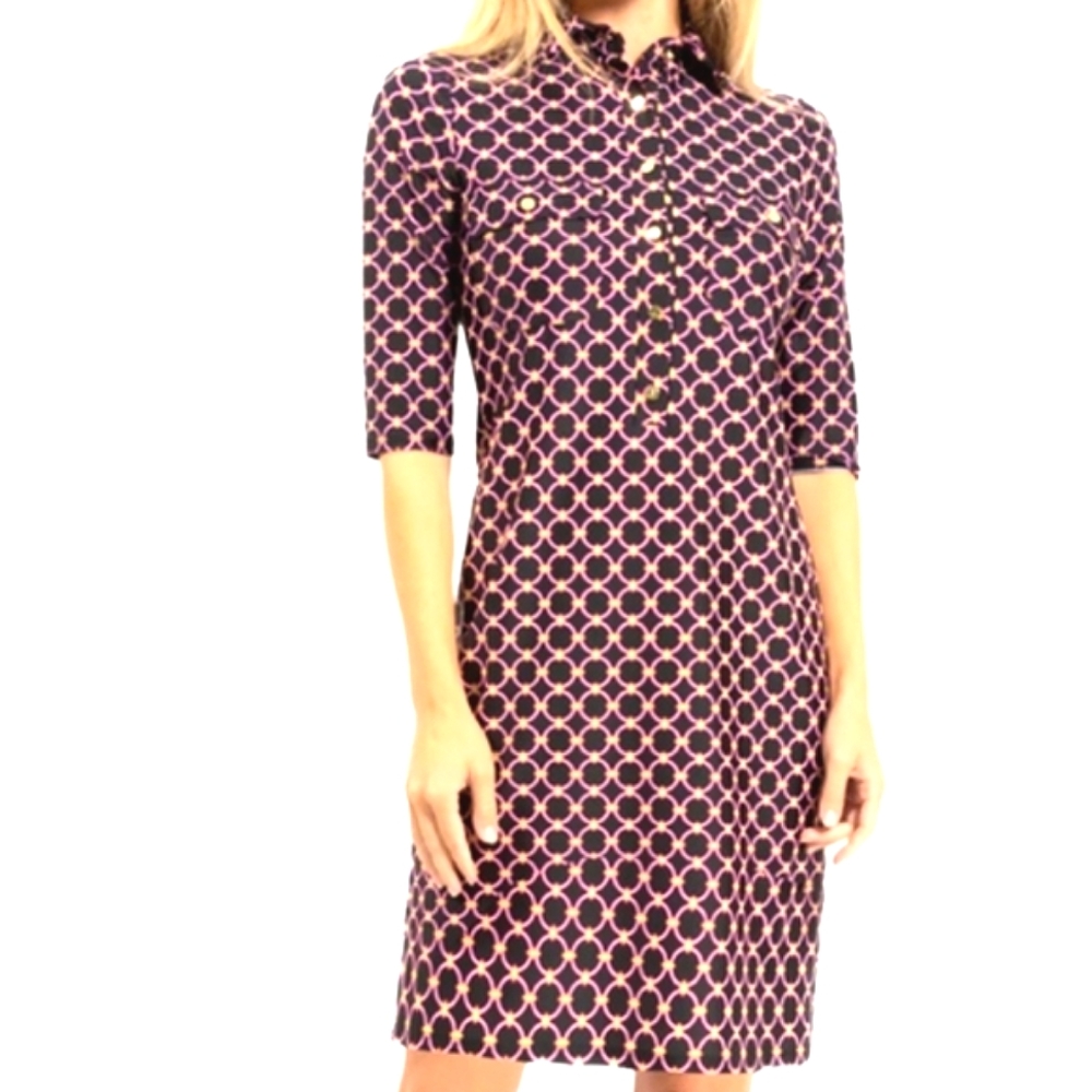 JUDE CONNALLY SLOAN SHIRT DRESS WITH 3/4 LENGTH SLEEVES